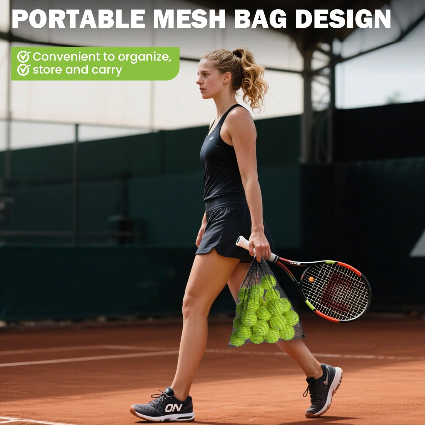 80-Pack Training Tennis Balls with Mesh Carry Bag