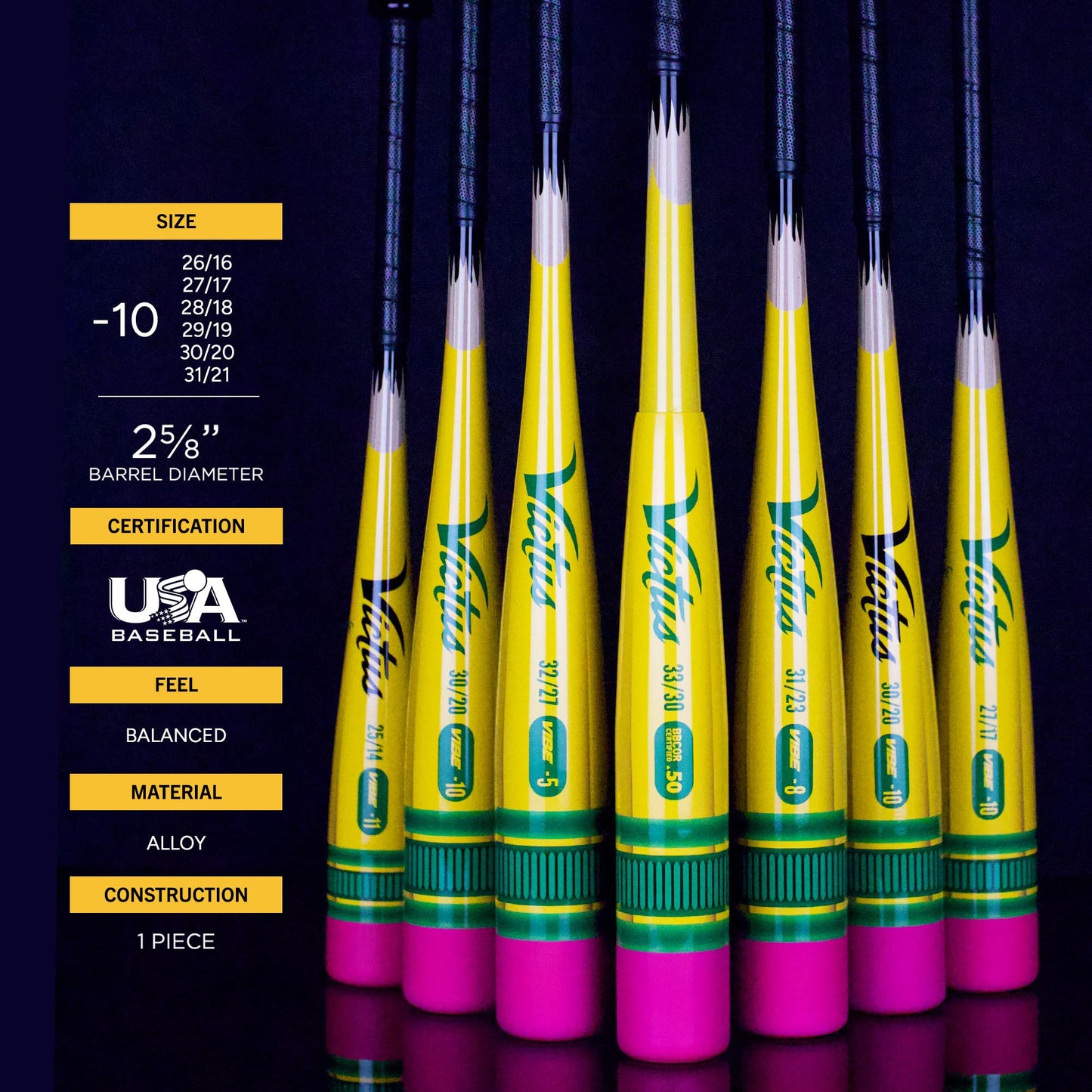 Vibe Pencil USA Baseball Bat (-10) 28"/18 oz