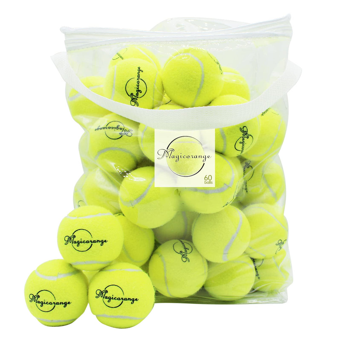 60-Pack Training Tennis Balls with Mesh Carry Bag