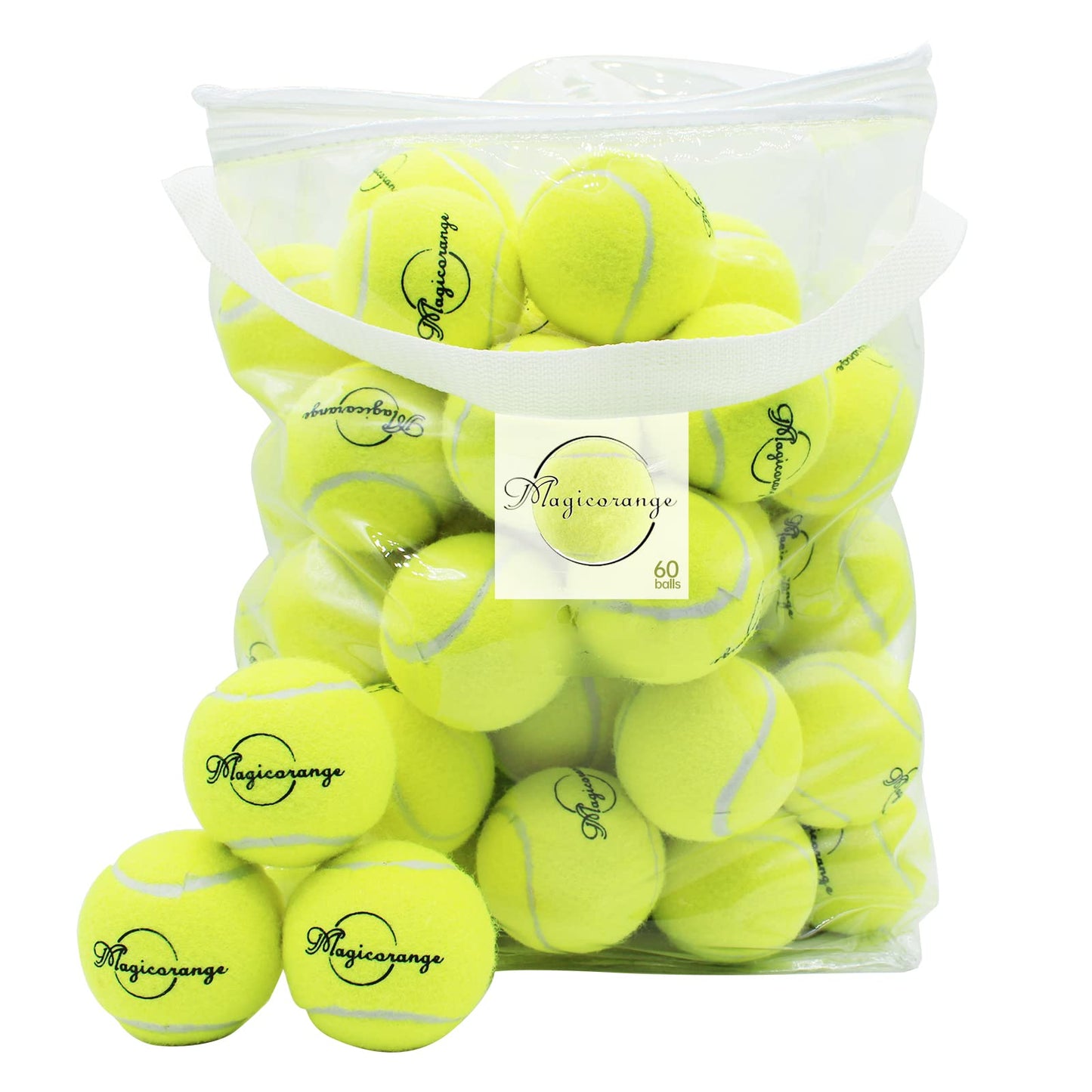 60-Pack Training Tennis Balls with Mesh Carry Bag