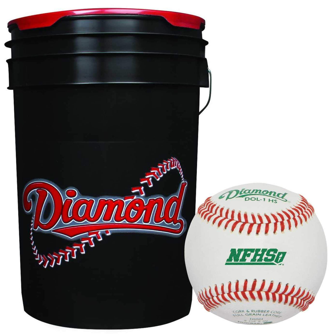 Leather Baseballs with 6-Gallon Bucket 60-Pack