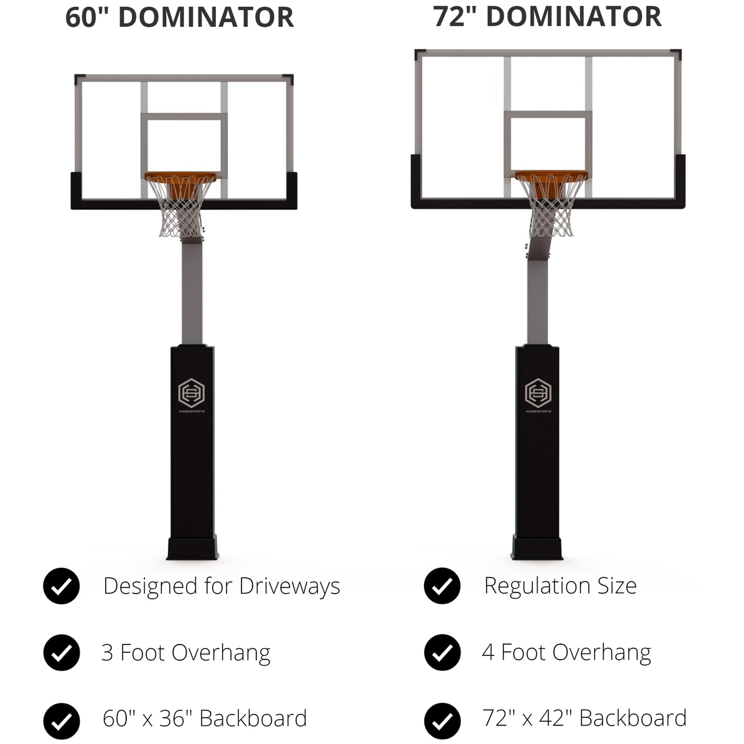 72-Inch In-Ground Adjustable Basketball Hoop