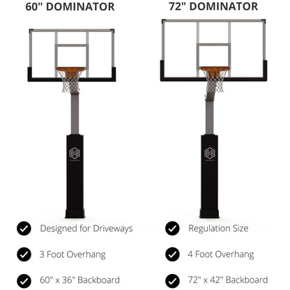 72-Inch In-Ground Adjustable Basketball Hoop