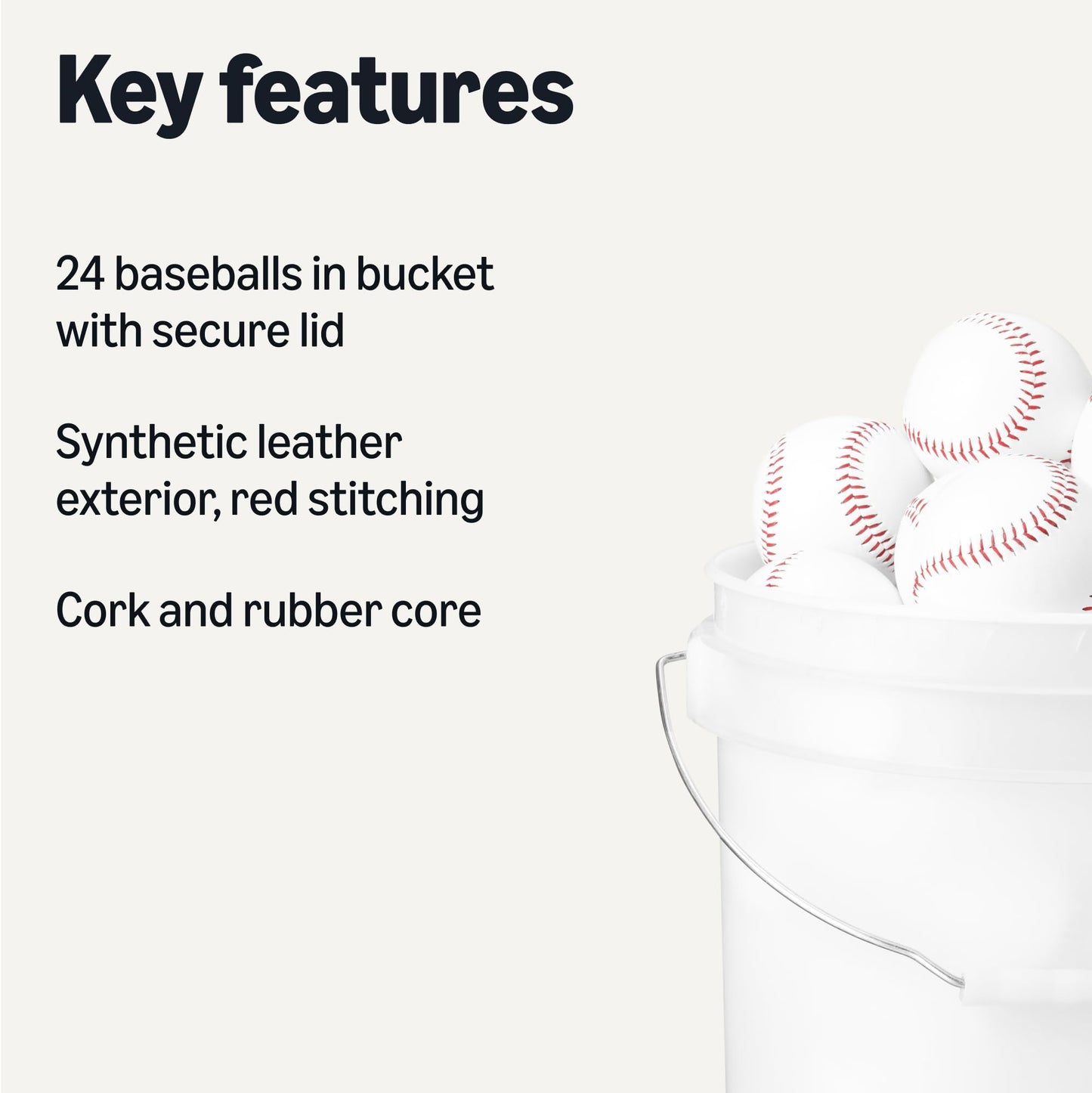 Youth League Practice Baseballs Bucket 24-Pack