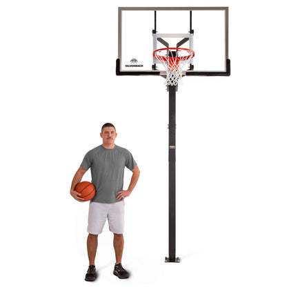 In-Ground Basketball Hoop with Glass Backboard