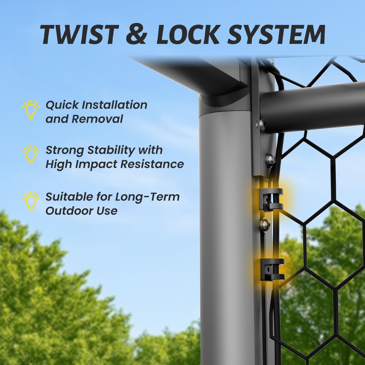 Heavy Duty Steel Soccer Goal for Training Play