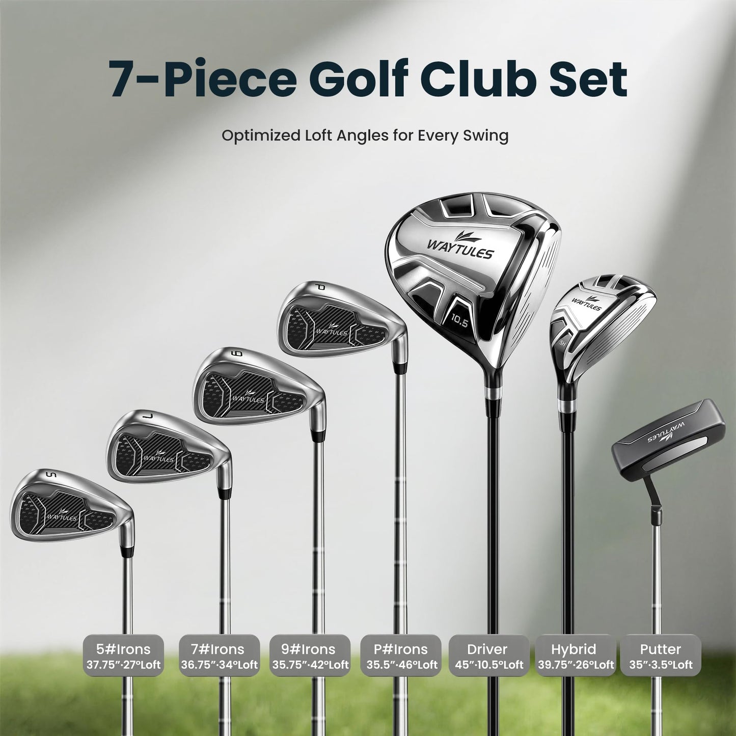 Men's Complete Golf Club Set with Stand Bag