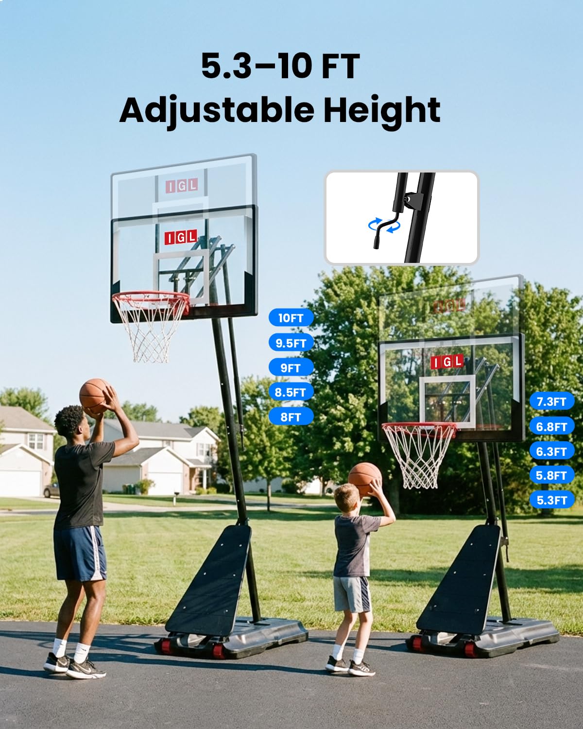 Adjustable Portable Basketball Hoop System