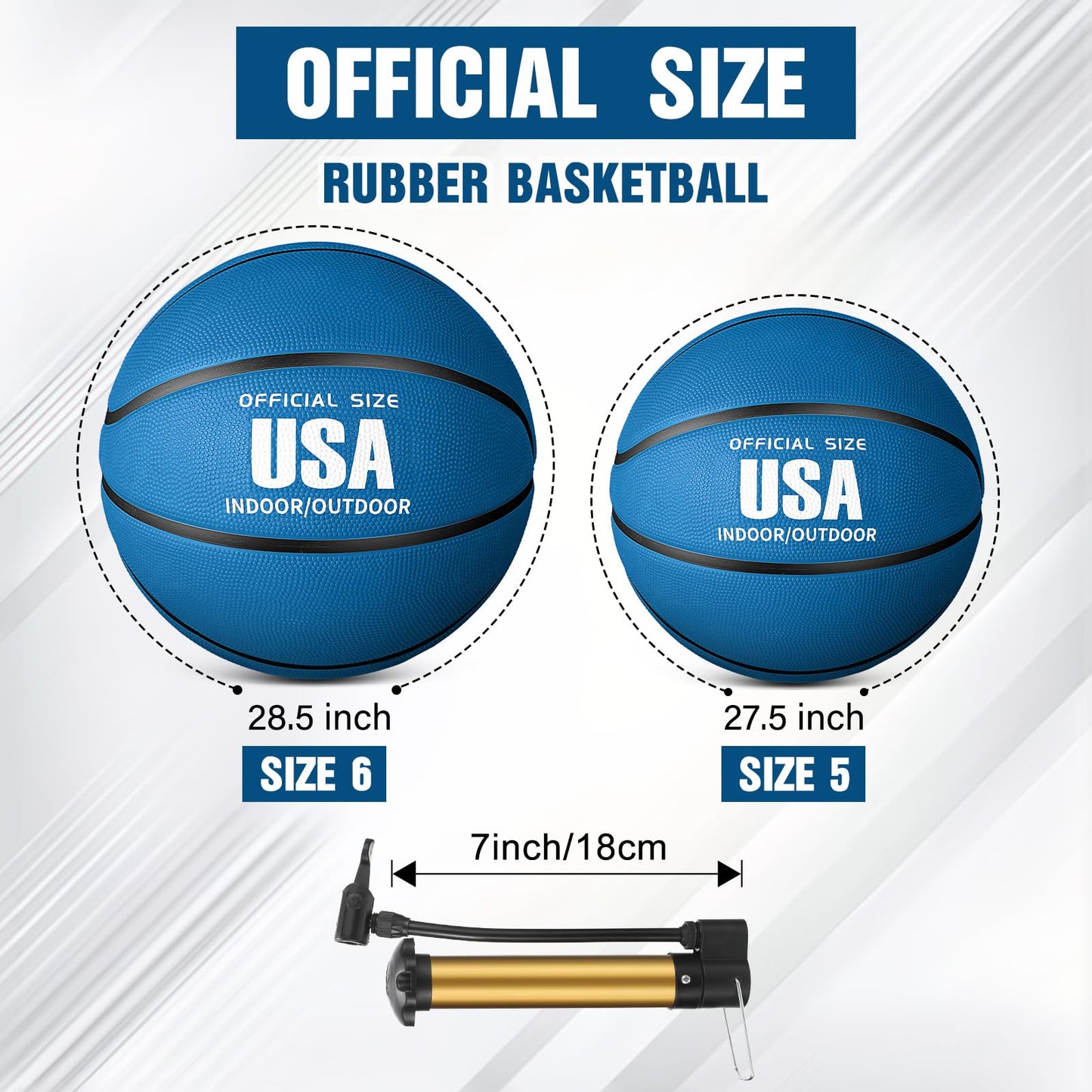 Official Size Basketballs 24-Pack with Pump