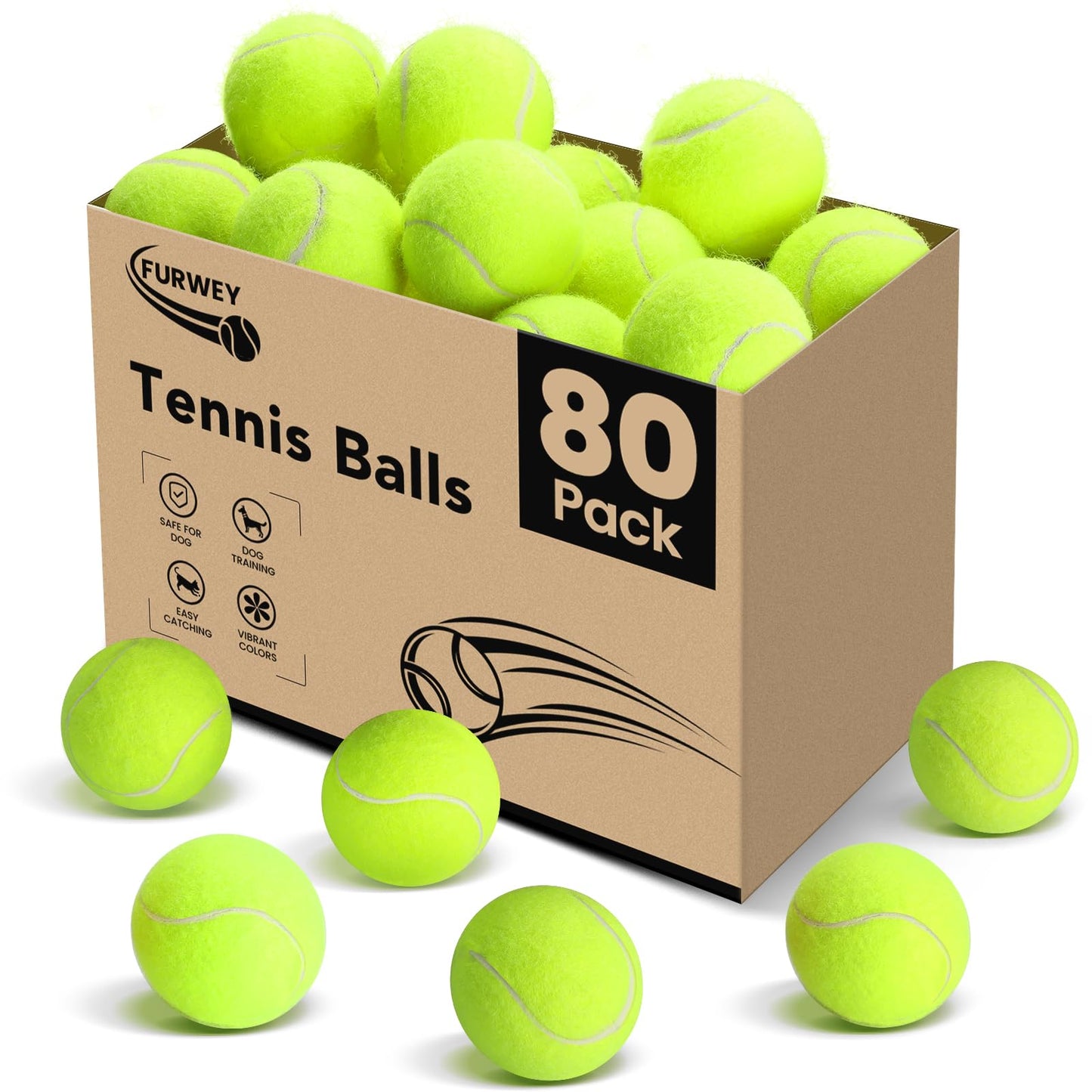 80-Pack Training Tennis Balls with Mesh Carry Bag