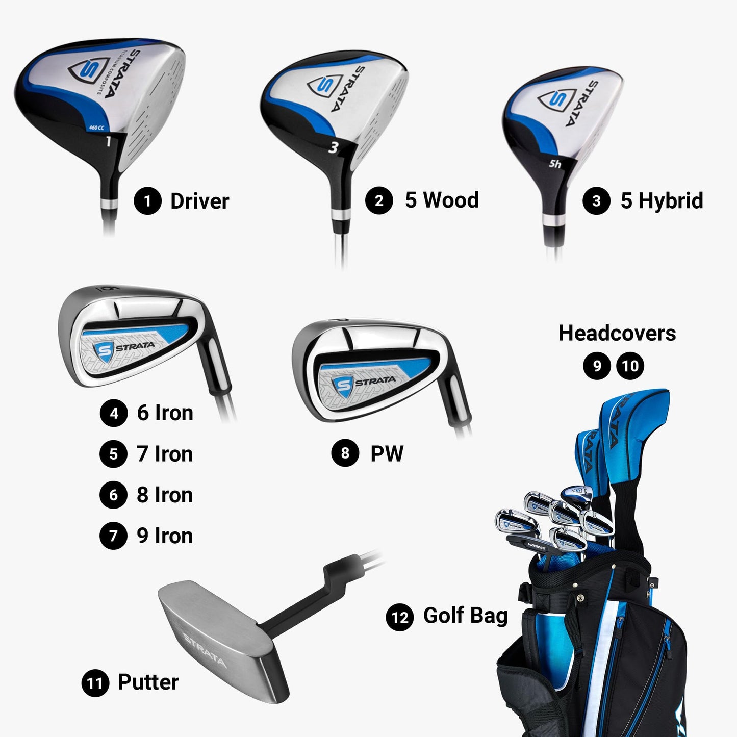 Men's Complete Golf Club Set 12-Piece Right Hand