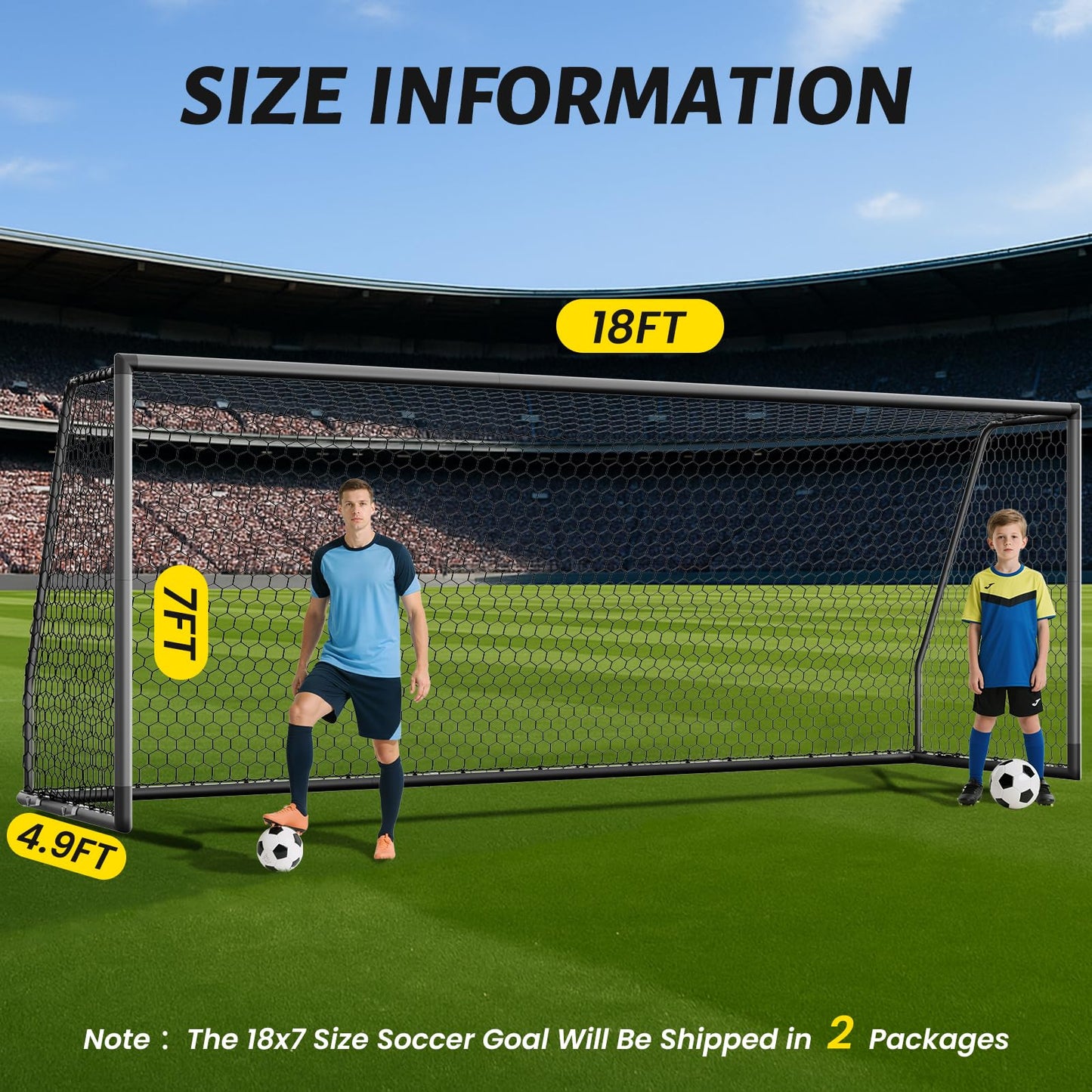 Heavy Duty Steel Soccer Goal for Training Play