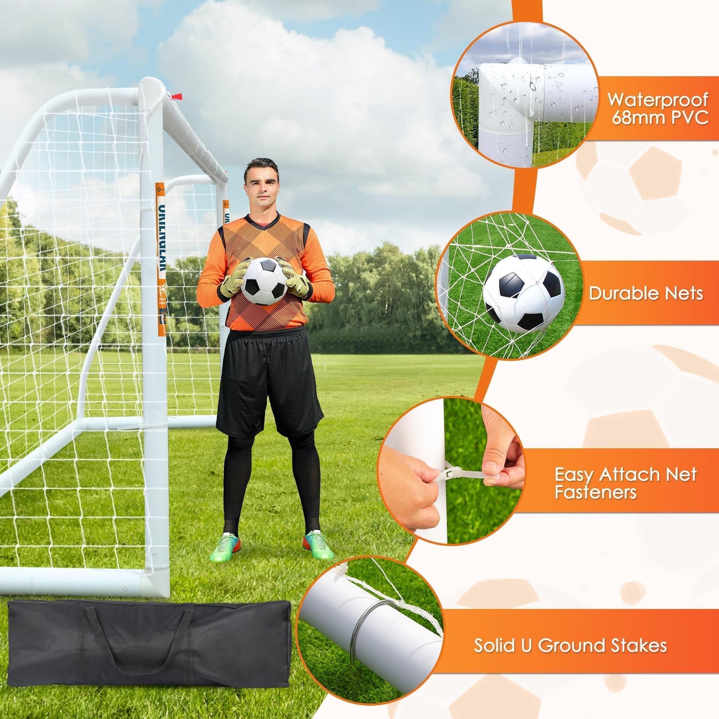12x6 Portable Soccer Goal with Carry Bag