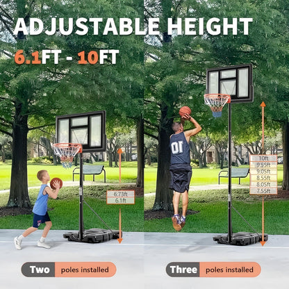 44-Inch Adjustable Portable Basketball Hoop