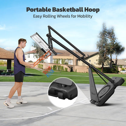 44-Inch Portable Basketball Hoop with Wheels