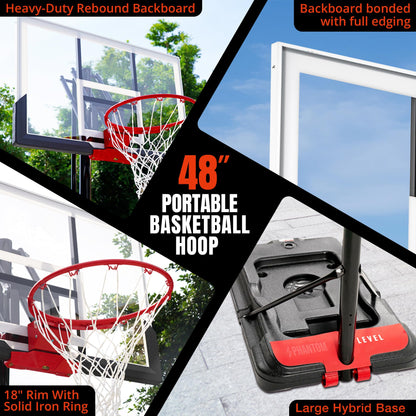 48-Inch Adjustable Portable Basketball Hoop