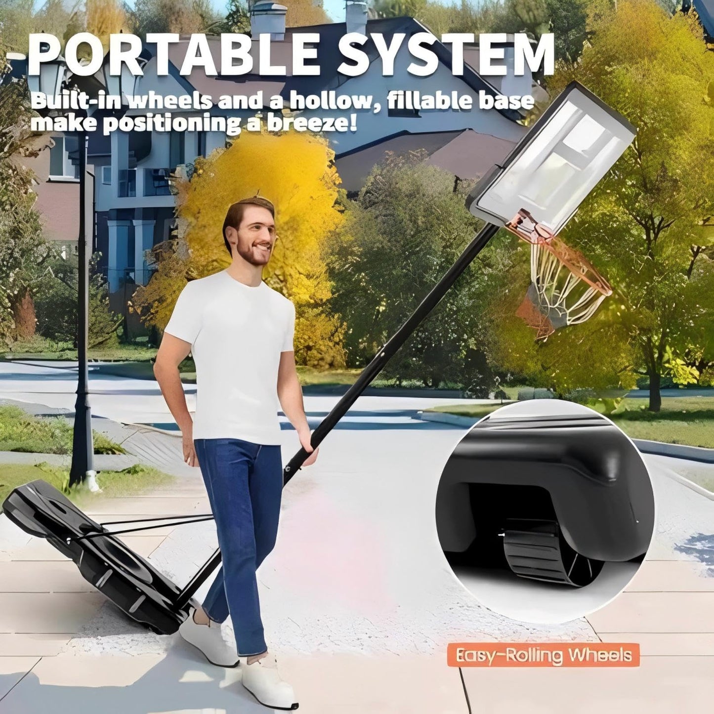 44-Inch Adjustable Portable Basketball Hoop