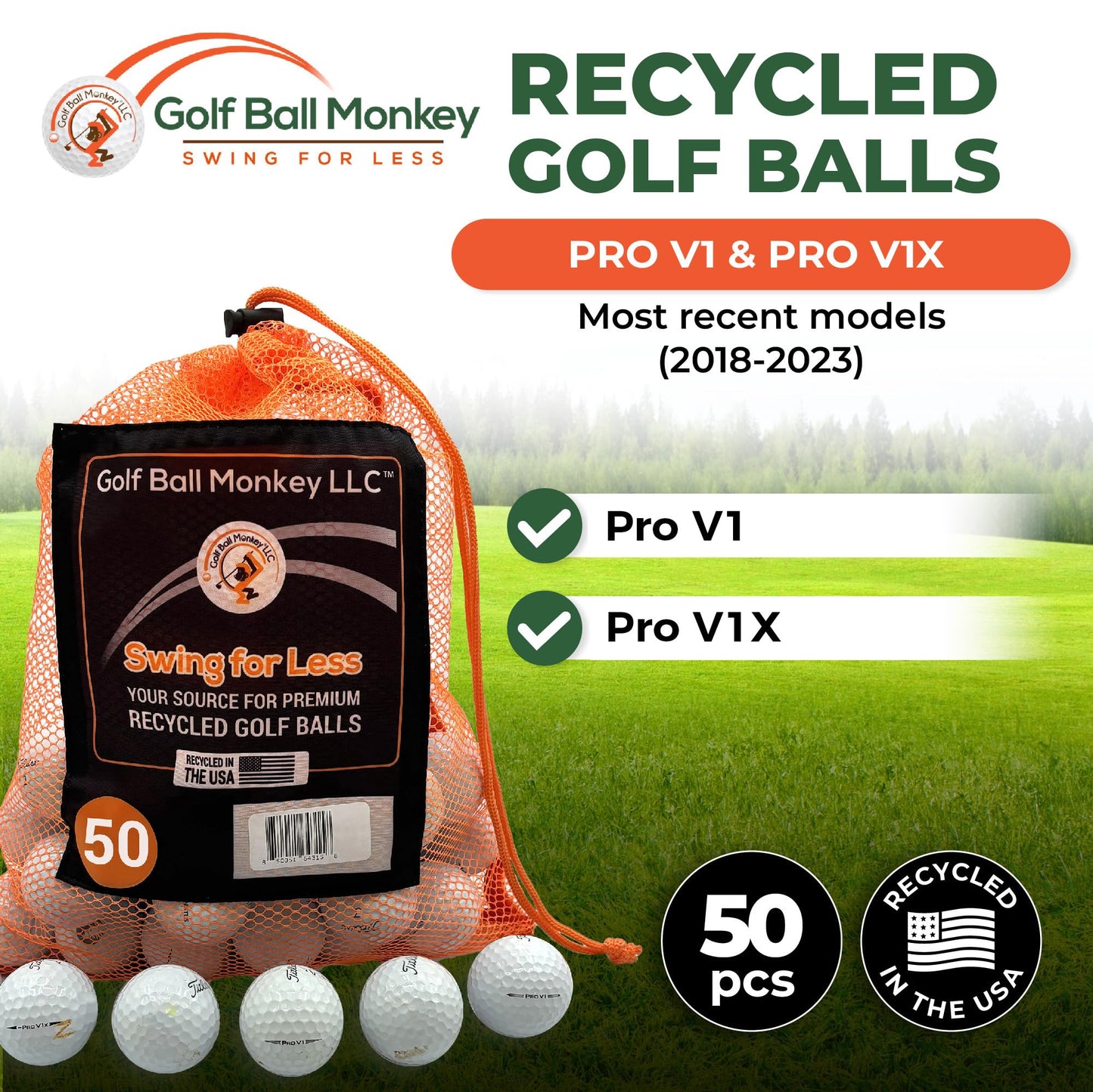 Recycled Pro V1 & Pro V1X Golf Balls 50-Pack