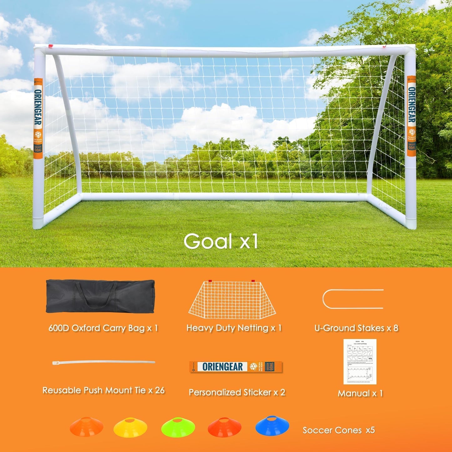 12x6 Portable Soccer Goal with Carry Bag