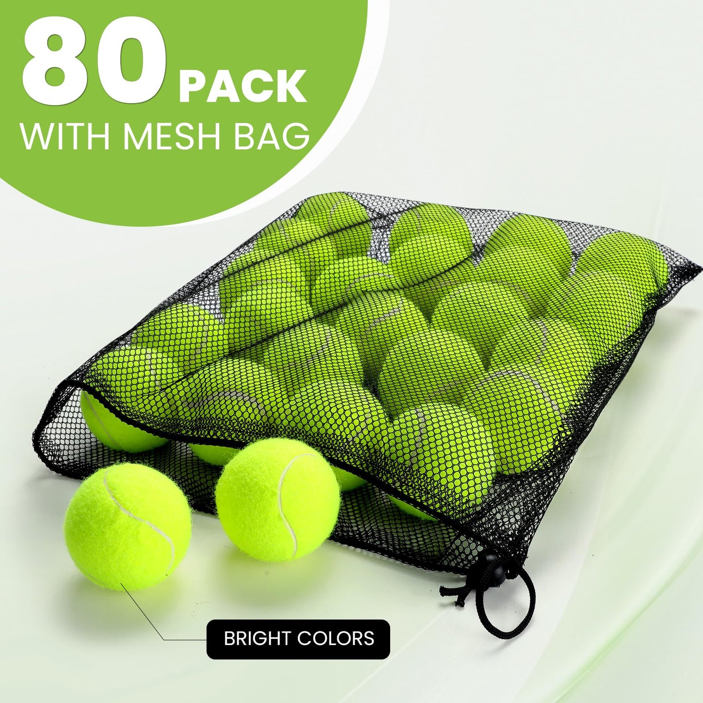 80-Pack Training Tennis Balls with Mesh Carry Bag