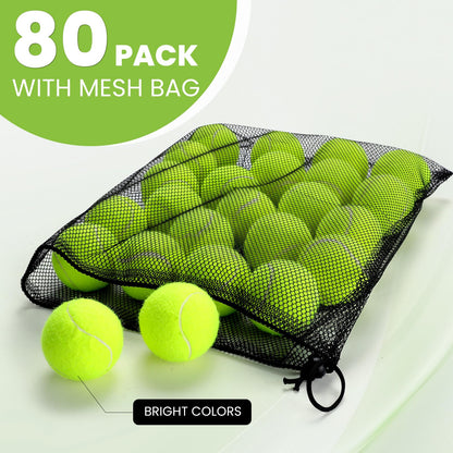 80-Pack Training Tennis Balls with Mesh Carry Bag