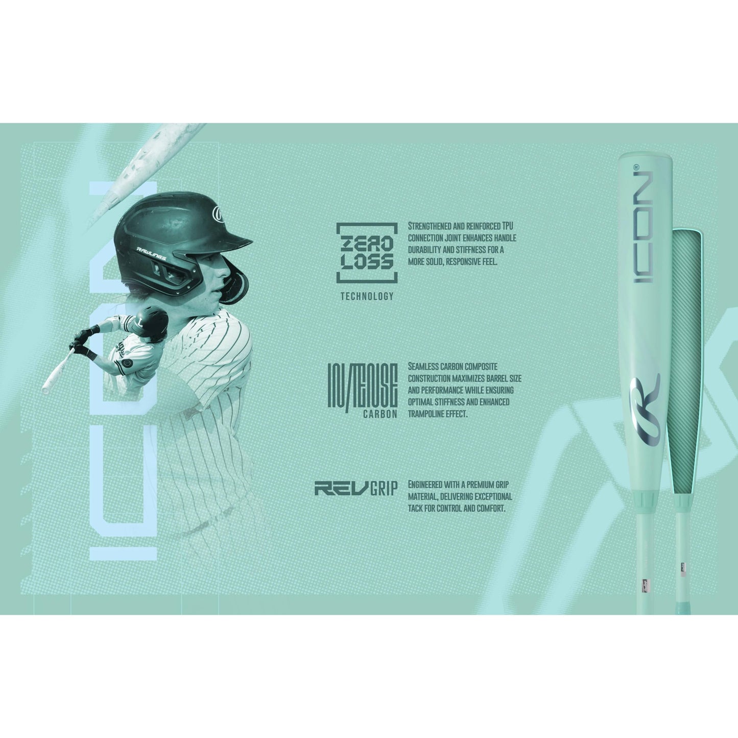 ICON BBCOR Baseball Bat (-3) 33" Barrel