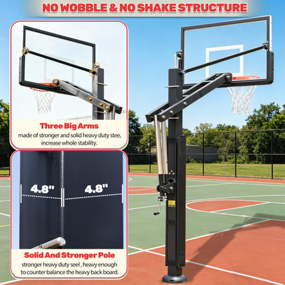 55-Inch In-Ground Basketball Hoop System