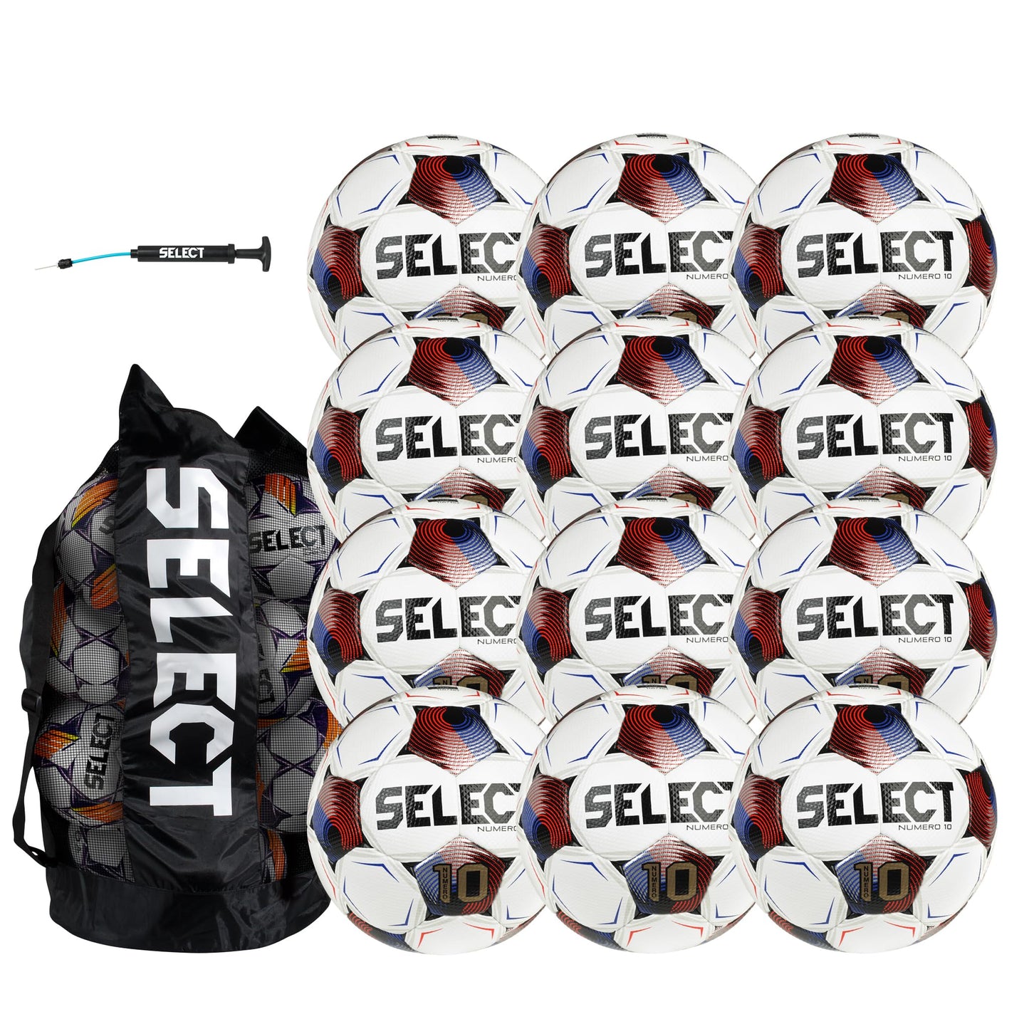 Premium Match Soccer Balls 12-Pack with Pump
