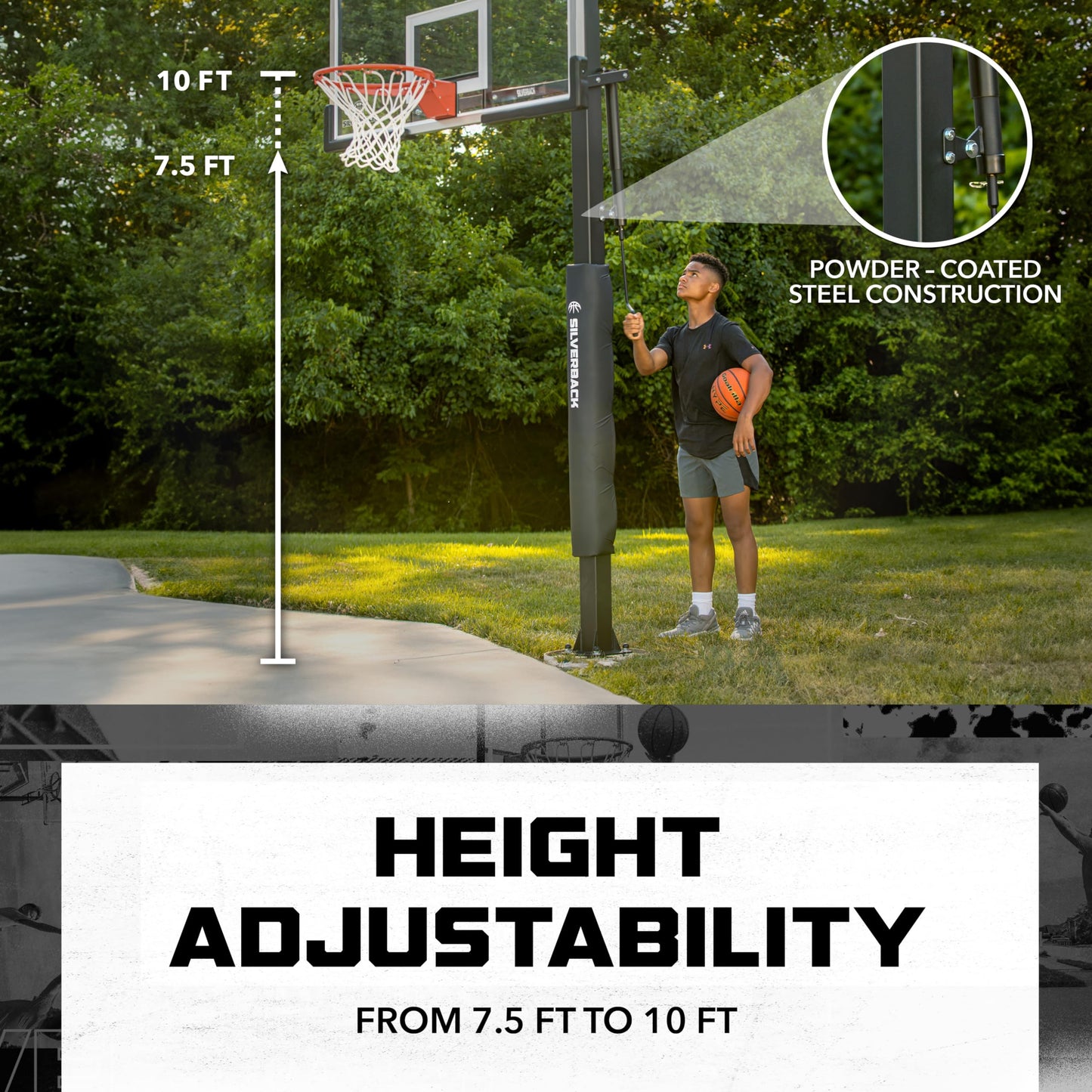 60-Inch In-Ground Adjustable Basketball Hoop