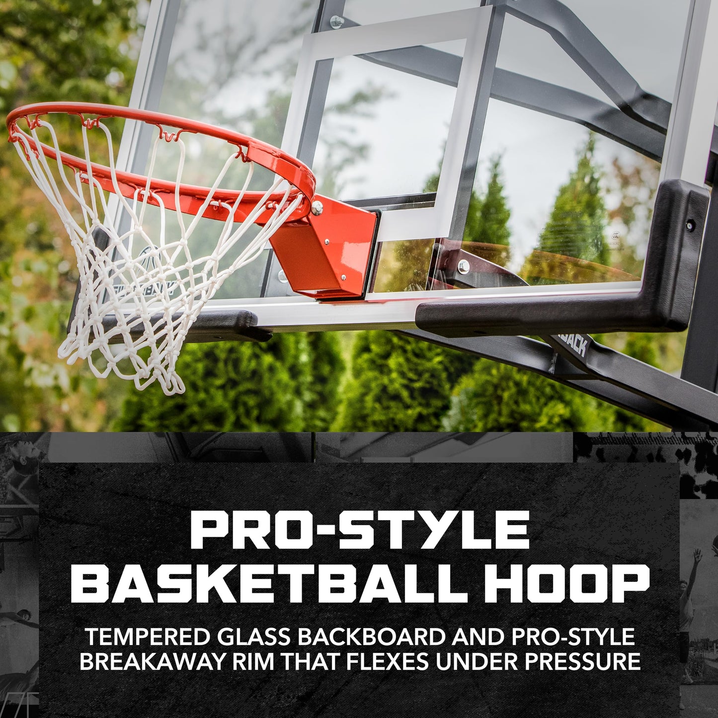 In-Ground Basketball Hoop with Glass Backboard
