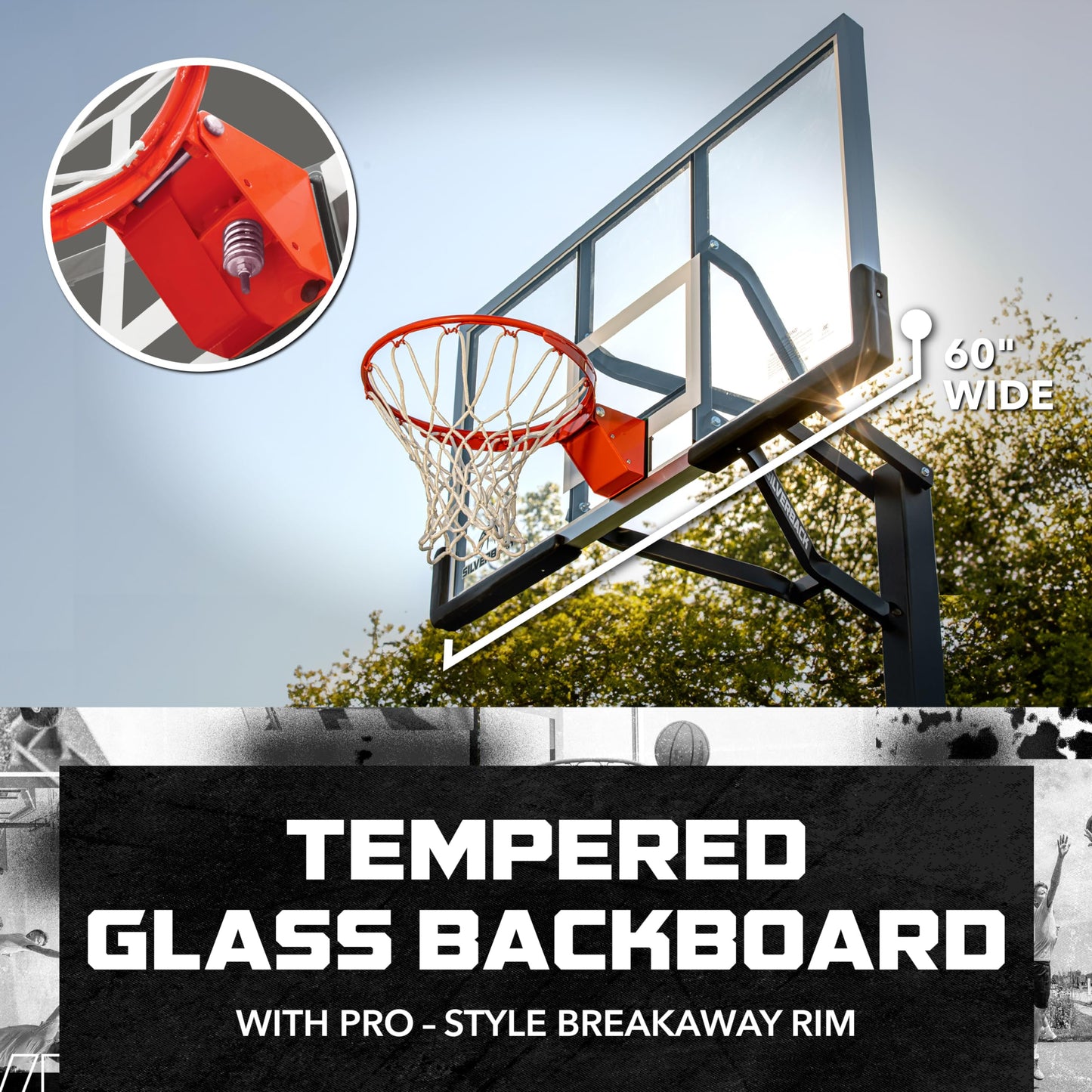 60-Inch In-Ground Adjustable Basketball Hoop