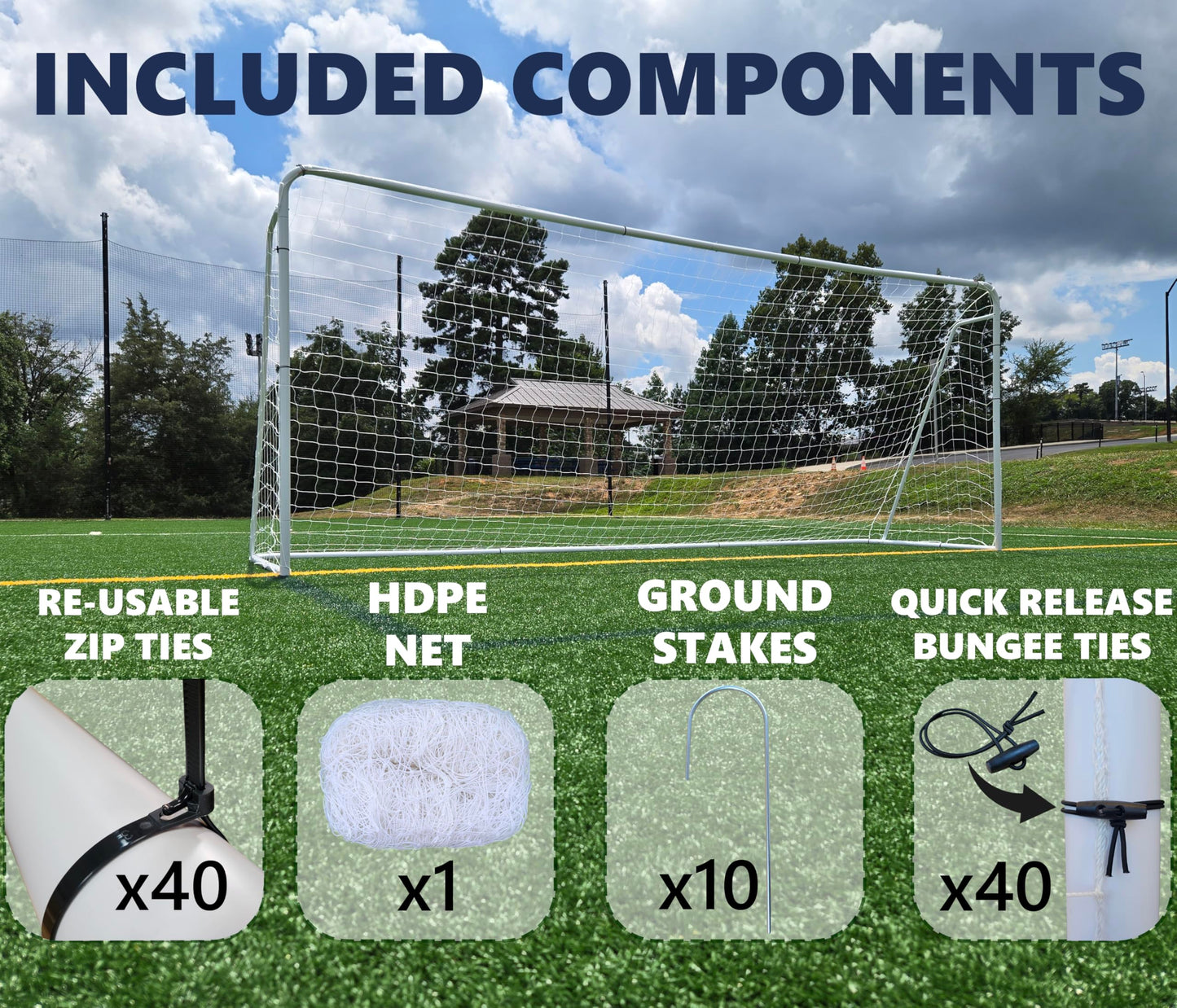 Official Size Steel Soccer Goal with Net