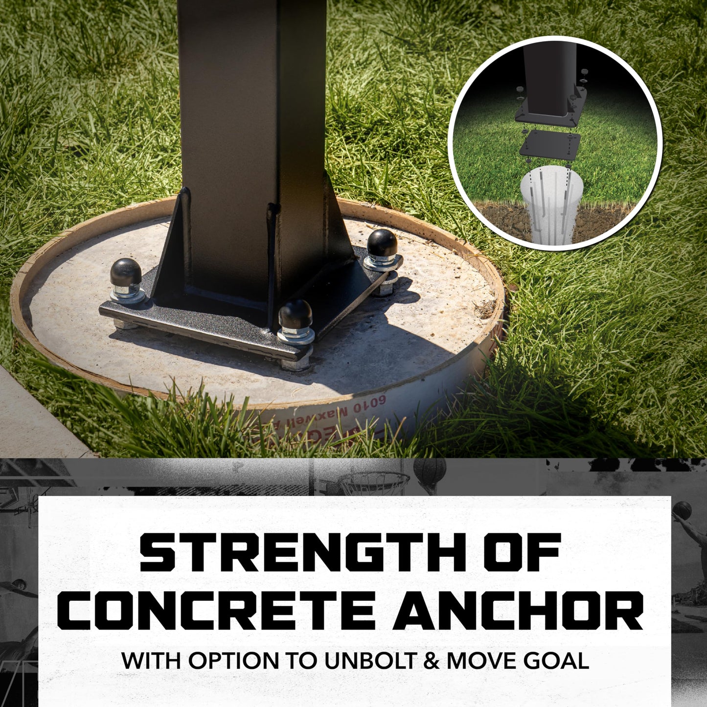 60-Inch In-Ground Adjustable Basketball Hoop